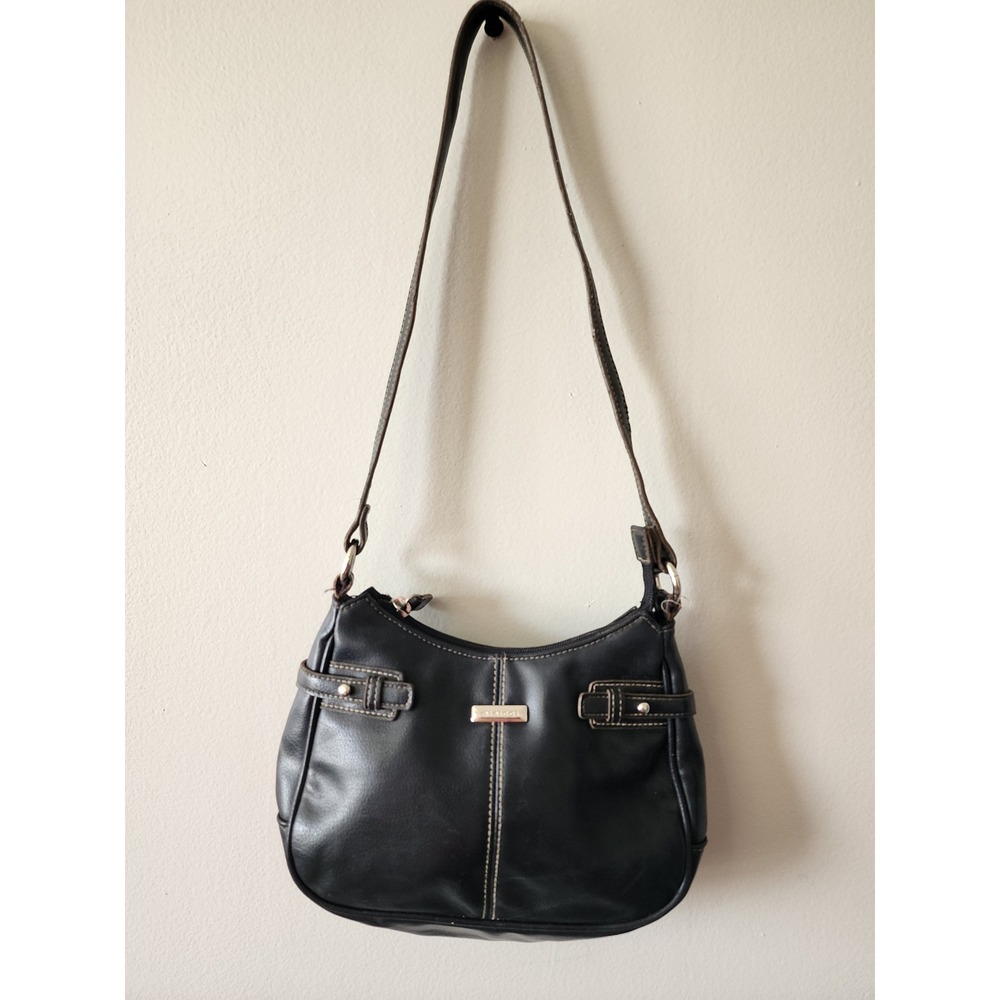 Minicci Black Y2K Shoulder Bag Purse Buckle Detail Contrast Stitching